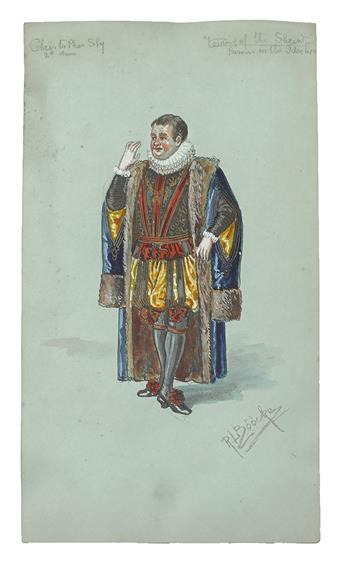 COSTUME / FASHION. Bööcke, R[obert] L. Group of 30 watercolor and gouache studies for William Shakespeares The Taming of the Shrew.